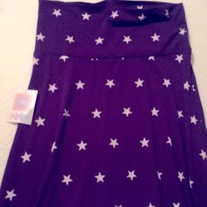 Lularoe XL Maxi Skirt Purple with White Stars